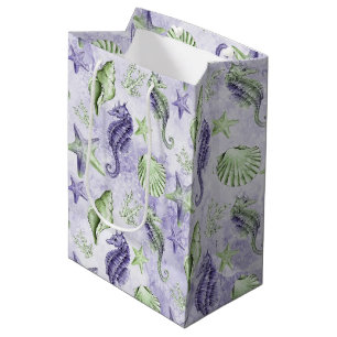 Kust Chic   Paarse en Limegroene Oceaanfeestje Medium Cadeauzakje
