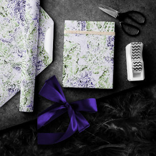 Kust Chic Paarse en limoengroene Grunge Cadeaupapier