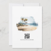 Kust Chic Strand Bruiloft QR Code Kaart (Achterkant)