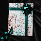 Kust Chic | Turquoise Groen en Koraalrif Grunge Cadeaupapier