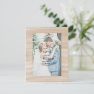 Kust Chic Zand Neutraal Elegant Huwelijk Bedankkaart