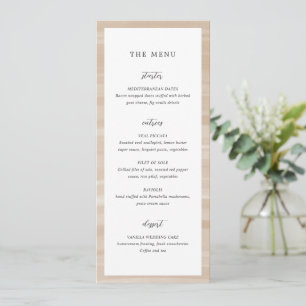 Kust Chic Zandige Neutrale Elegante Trouwdag Menu