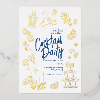 Kust Cocktailparty Folie Uitnodiging
