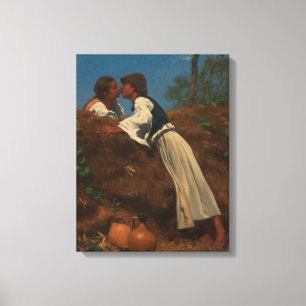 Kust Couple (The Kiss) (door von Pettenkofen) Canvas Afdruk