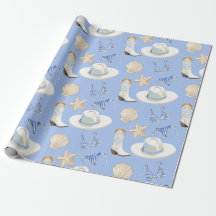 Kust Cowgirl Bach Club Patroon Inpakpapier
