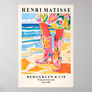 Kust Cowgirl Kunstprint Matisse Stijl Strand Poster