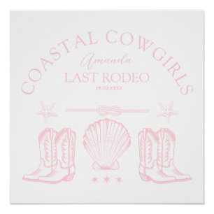 Kust Cowgirl Laarzen Westerse Bachelorette Party Perfect Poster