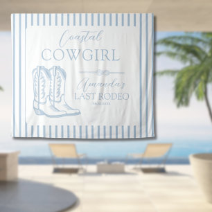 Kust Cowgirl Western Blauwe Bachelorette Feest Wandkleed