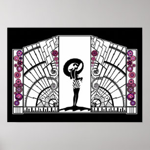 Kust Deco in Wit en Roze Poster