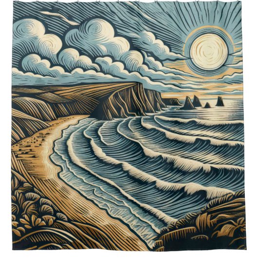 Kust Douchegordijn (Voorkant)