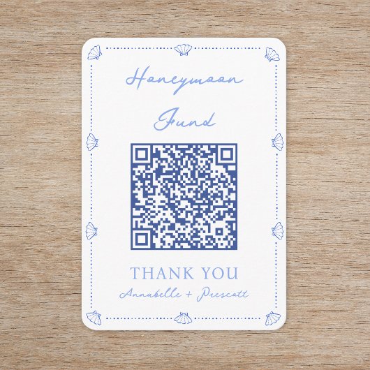Kust Elegante Huwelijksreis Fonds QR Code Informatiekaartje