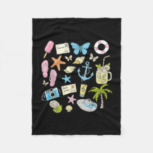 Kust Esthetische Strand Trip Zeester Schelp Som Fleece Deken