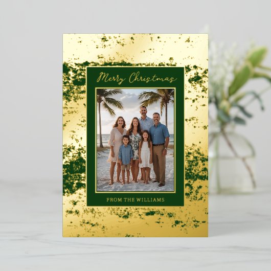 Kust Glam Folie Kerst Kaart Sjabloon Custom (Staand Voorkant)