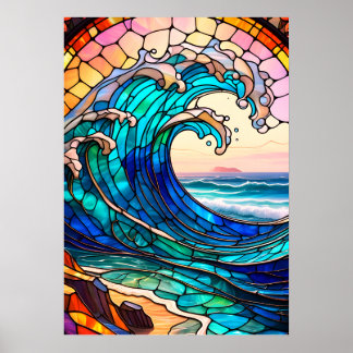 Kust Glas-in-lood Kunst Poster