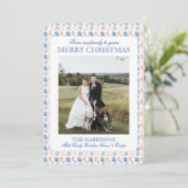 Kust Grandmillennial Kerstmis zeeschelp Foto Feestdagenkaart (Staand voorkant)