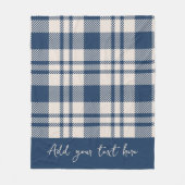 Kust Herfst Gezellig Navy Blue Plaid Fleece Deken (Voorkant)