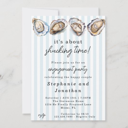 Kust Het gaat om Shucking Time Engagement Party Kaart (Voorkant)