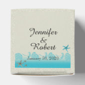 Kust in Zand en Aqua Bruiloft Bedankdoosjes (Bovenkant)