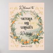 Kust Italiaans bruiloft Welkom Poster Teken (Voorkant)