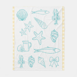 Kust Italiaanse keuken Print | Sorrento Blue Fleece Deken