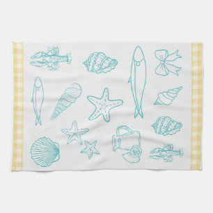 Kust Italiaanse keuken Print   Sorrento Blue Theedoek