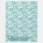 Kust Kerst Bladerbessen Patroon#7 ID1009 Fleece Deken (Voorkant)