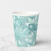 Kust Kerst Bladerbessen Patroon#7 ID1009 Papieren Bekers (Rechts)