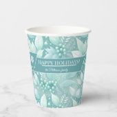 Kust Kerst Bladerbessen Patroon#7 ID1009 Papieren Bekers (Voorkant)