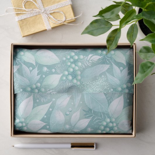 Kust Kerst Bladerbessen Patroon#7 ID1009 Tissuepapier (Geschenk)