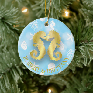 Kust Kerst Decoratie Zeepaardje Gepersonaliseerd