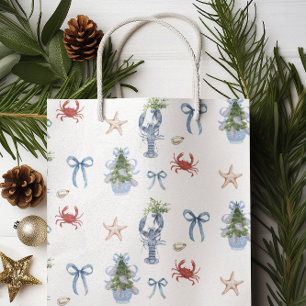 Kust Kerst Nautische Kreeft & Krab Vakantie Medium Cadeauzakje