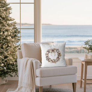 Kust Kerst Oester Schelp Krans Vakantie Kussen