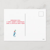 Kust Kerst ZeePaard Verzorger Waterverf Feestdagenkaart (Achterkant)