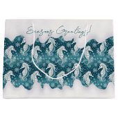 Kust Kerst Zeepaardje & Sneeuwvlokken #13 ID1009 Groot Cadeauzakje (Voorkant)