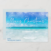 KUST KERSTKAART Tropisch strand zee (Voorkant / Achterkant)