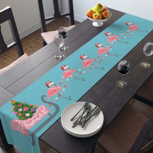 Kust Kerstmis flamingo tafel loper