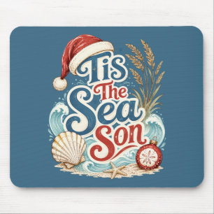 Kust Kerstmis Tis Zee Seizoen Typografie Muismat