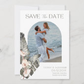 Kust kust Foto strand bruiloft Save The Date (Voorkant)