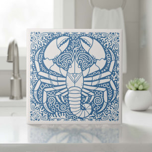 Kust Levensserie Kreeft Blauw D1208 Tegeltje