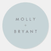 Kust Licht Blauw Huwelijksgunst Ronde Sticker (Voorkant)