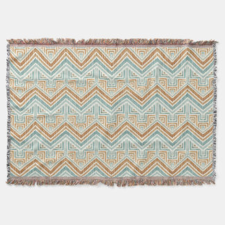 Kust Maze Waterverf Aqua & Terracotta Deken