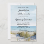 Kust met Dunes Beach Wedding Invitation Kaart (Voorkant)