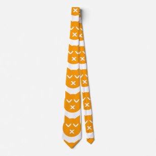 Kust met gesloten Eyes Emoji Cat Stropdas