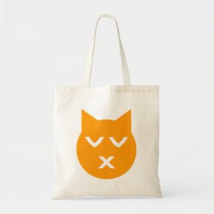 Kust met gesloten Eyes Emoji Cat Tote Bag
