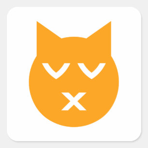 Kust met gesloten Eyes Emoji Cat Vierkante Sticker