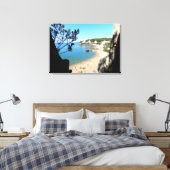 Kust met strand en hotels. Digitale kunst, schilde Canvas Afdruk (Insitu (Slaapkamer))