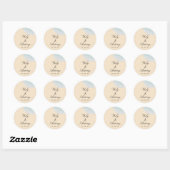 Kust Modern Wedding Beach Ronde Stickers Set (Vel)