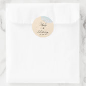 Kust Modern Wedding Beach Ronde Stickers Set (Tas)
