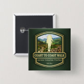 Kust naar Kustwandeling (B) Vierkante Button 5,1 Cm (Voorkant /achterkant)