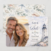Kust Nantucket Foto Save the Date (Voorkant / Achterkant)